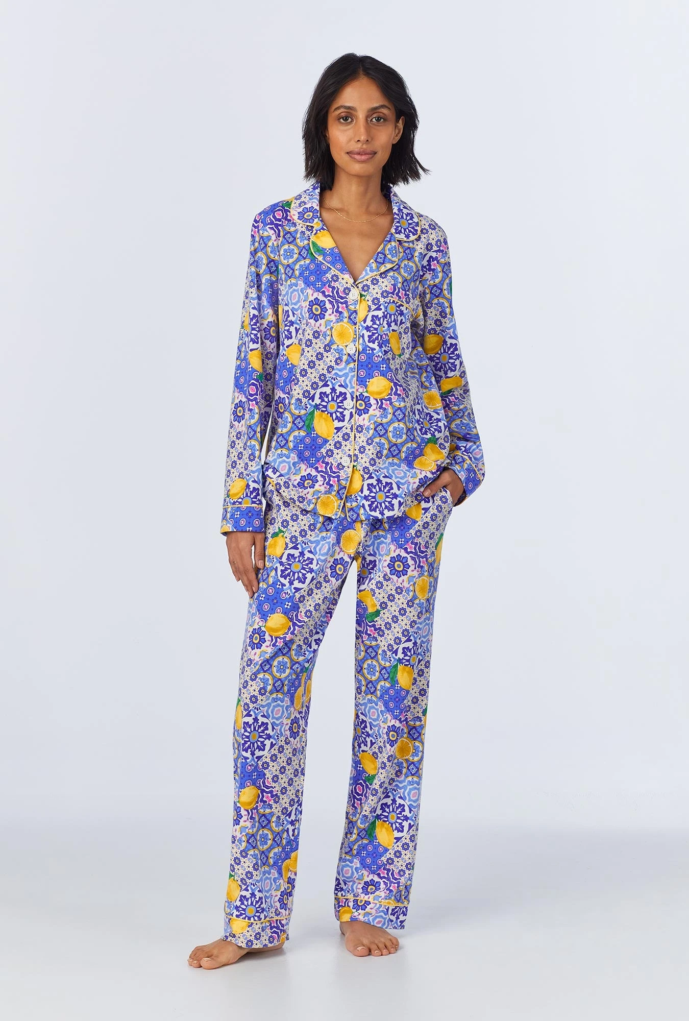 Majolica Long Sleeve Classic Stretch Jersey PJ Set 2 Majolica Long Sleeve Classic Stretch Jersey PJ Set - Image 2