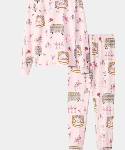 Swan Lake Long Sleeve Stretch Jersey Kids PJ Set 6 Swan Lake Long Sleeve Stretch Jersey Kids PJ Set -Bedheadpjs Pajama Shop 01 BHK280115 2828B SWAN LAKE 016 PAIRED 4
