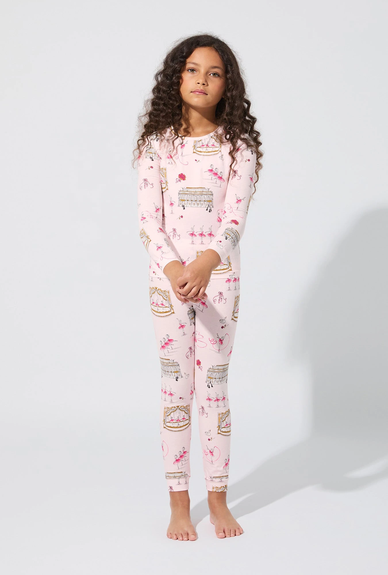 Swan Lake Long Sleeve Stretch Jersey Kids PJ Set 1 Swan Lake Long Sleeve Stretch Jersey Kids PJ Set