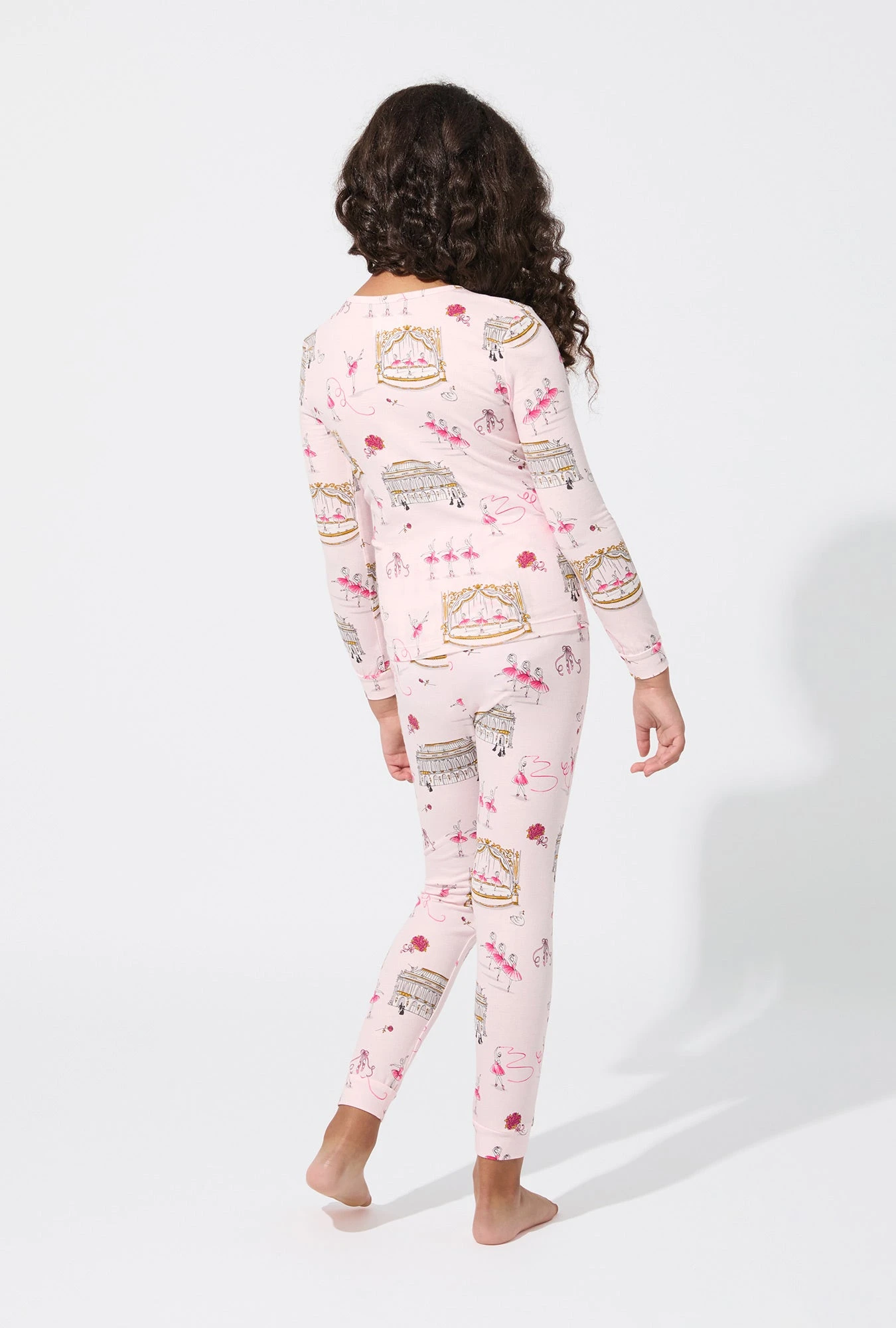 Swan Lake Long Sleeve Stretch Jersey Kids PJ Set 2 Swan Lake Long Sleeve Stretch Jersey Kids PJ Set - Image 2