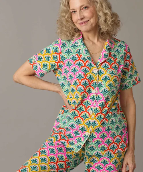 Camilla Short Sleeve Classic Stretch Jersey Cropped PJ Set