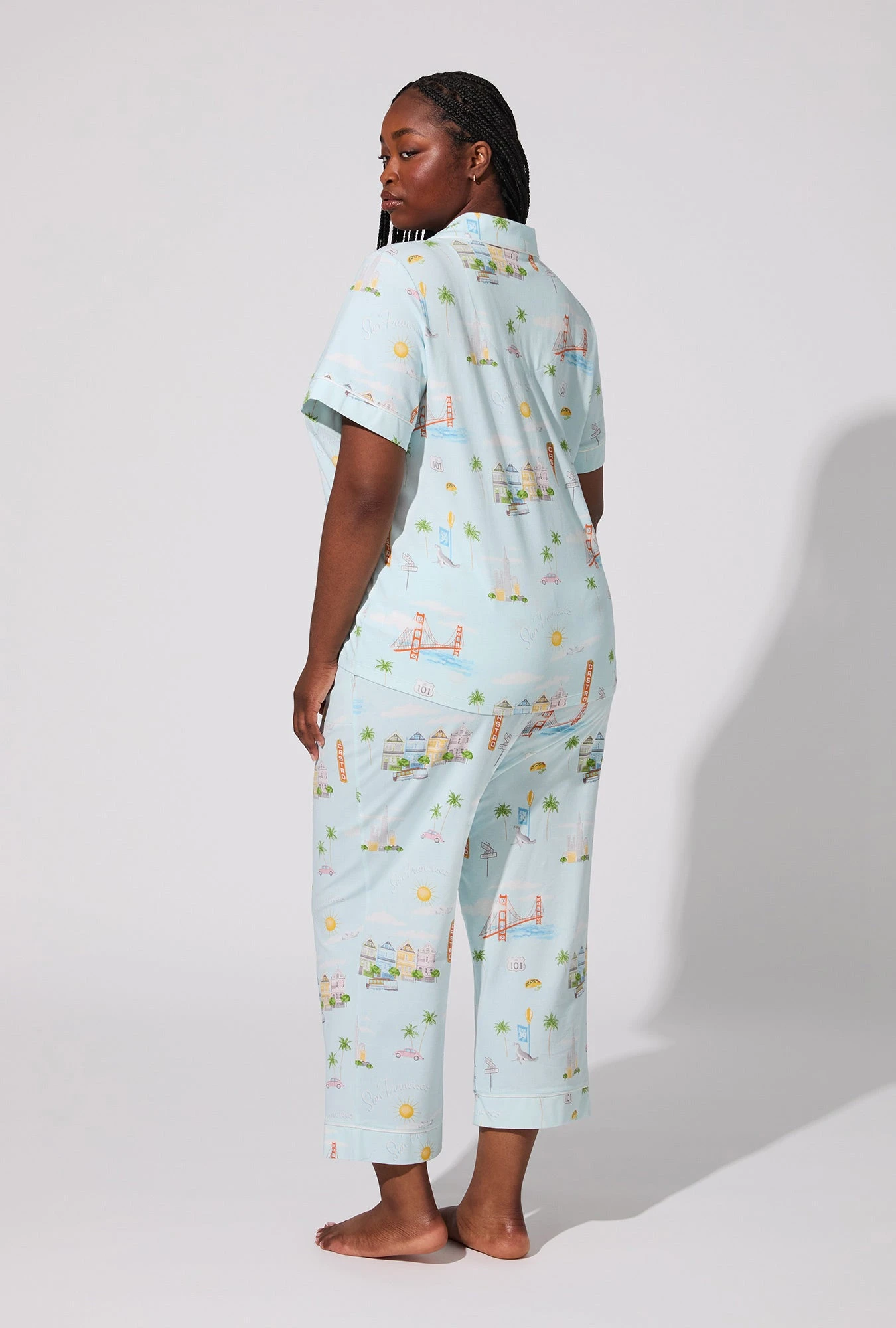 City By The Bay Short Sleeve Classic Stretch Jersey Cropped PJ Set 6 City By The Bay Short Sleeve Classic Stretch Jersey Cropped PJ Set - Image 6