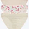 Stretch Jersey Bikini Underwear 3 Pack-Marshmallow Treat YourselfMini Stripe