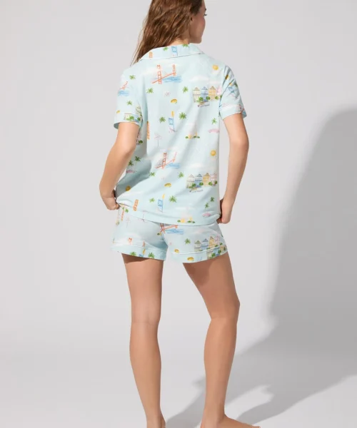 City By The Bay Short Sleeve Classic Shorty Stretch Jersey PJ Set -Bedheadpjs Pajama Shop 02 BH240115 1282B CITY BY THE BAY 075 3