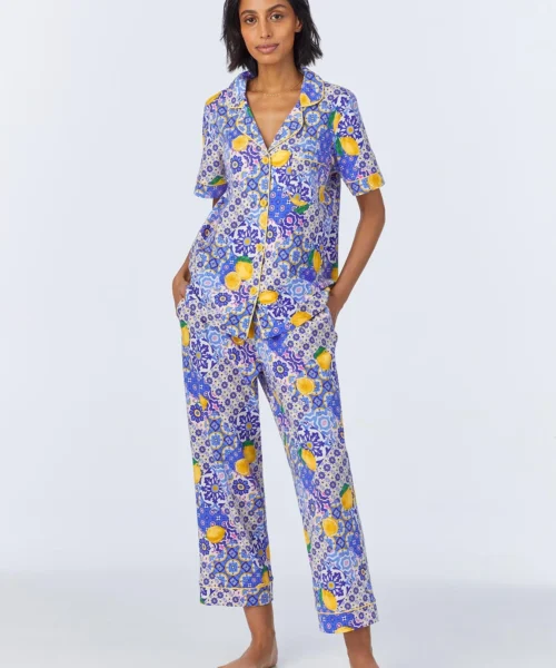 Majolica Short Sleeve Classic Stretch Jersey Cropped PJ Set