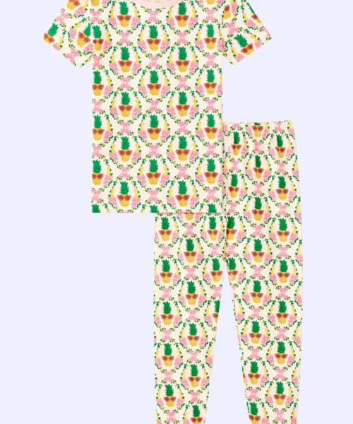 Pinacoolada Short Sleeve Stretch Jersey Kids PJ Set -Bedheadpjs Pajama Shop 02 BHK260095 1238B PINACOOLADA PAIRED 3