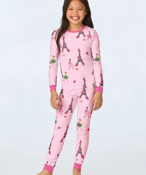 Tres Chic Long Sleeve Stretch Jersey Kids PJ Set