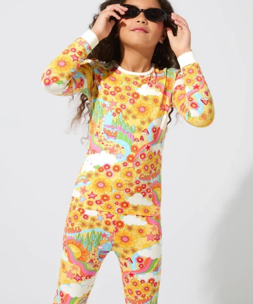 Good Vibes Long Sleeve Stretch Jersey Kids PJ Set
