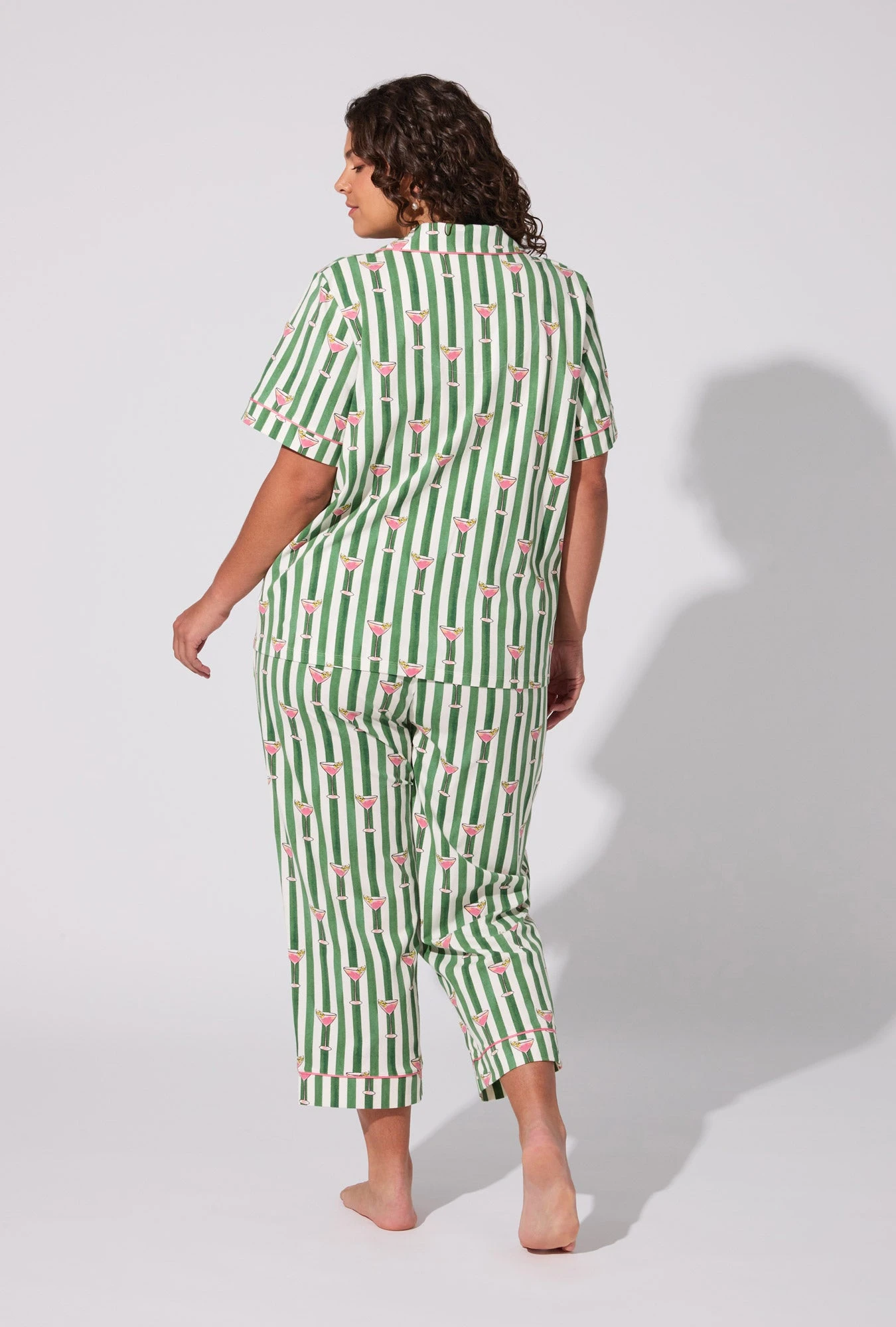 Martini O'Clock Short Sleeve Classic Stretch Jersey Cropped PJ Set 5 Martini O'Clock Short Sleeve Classic Stretch Jersey Cropped PJ Set - Image 5