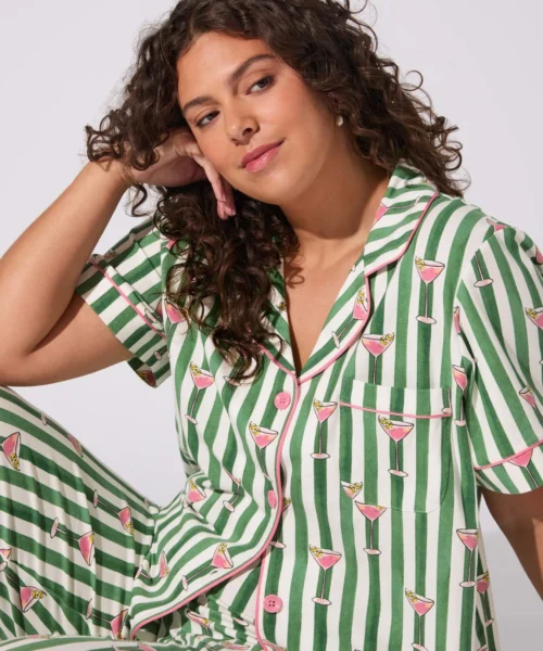 Martini O'Clock Short Sleeve Classic Stretch Jersey Cropped PJ Set 11 Martini O'Clock Short Sleeve Classic Stretch Jersey Cropped PJ Set -Bedheadpjs Pajama Shop 03 plus size BH270115 1288B MARTINI OCLOCK 023 4