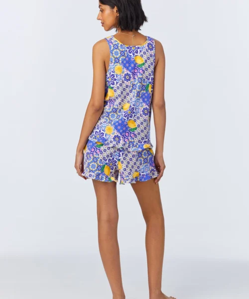 Majolica Ruffle Tank Stretch Jersey Shorty PJ Set 7 Majolica Ruffle Tank Stretch Jersey Shorty PJ Set -Bedheadpjs Pajama Shop 04 BH020092 1225B MAJOLICA 038 3