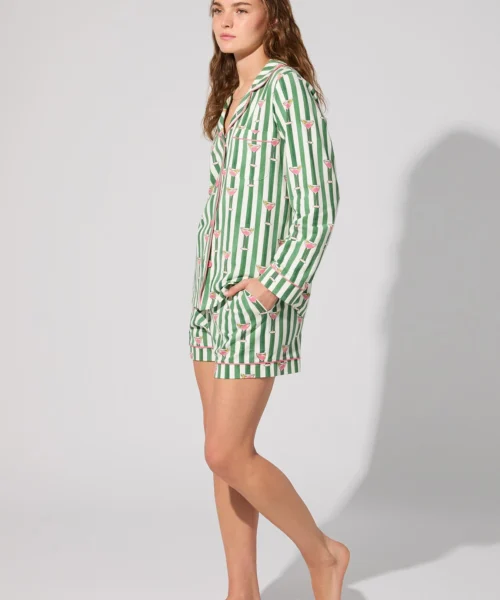 Martini O'Clock Long Sleeve Classic Stretch Jersey Short PJ Set -Bedheadpjs Pajama Shop 04 BH210115 1288B MARTINI OCLOCK 171 2