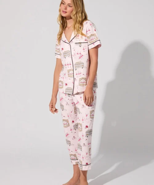 Swan Lake Short Sleeve Classic Stretch Jersey Cropped PJ Set -Bedheadpjs Pajama Shop 04 BH270115 2828B SWAN LAKE 146 2