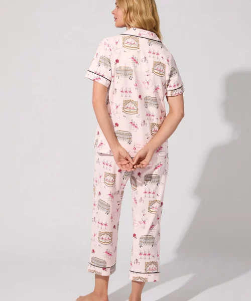 Swan Lake Short Sleeve Classic Stretch Jersey Cropped PJ Set -Bedheadpjs Pajama Shop 04 BH270115 2828B SWAN LAKE 155 3