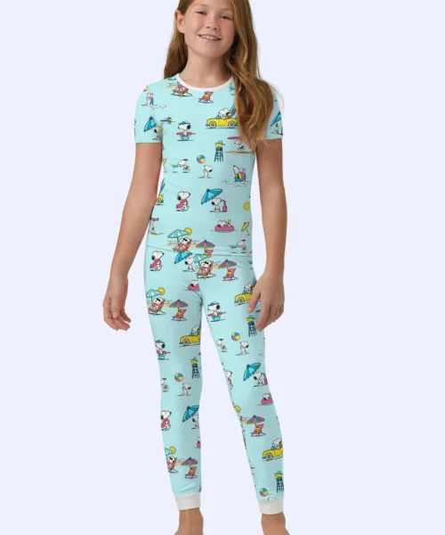 Surfside Snoopy® Short Sleeve Stretch Jersey Kids PJ Set