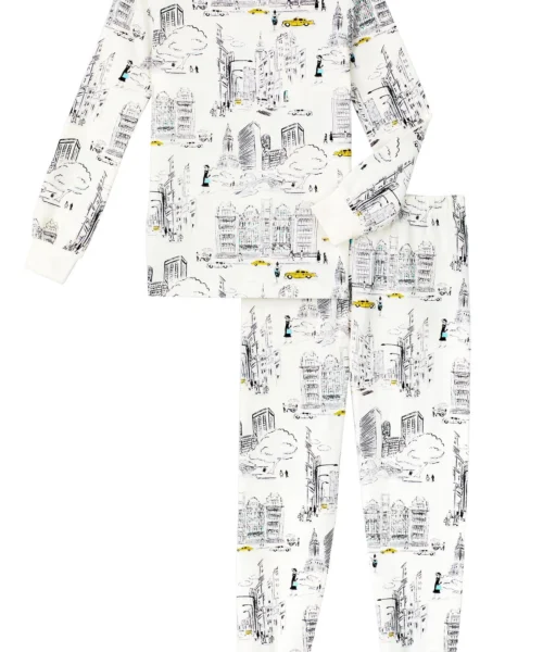 City That Never Sleeps Long Sleeve Stretch Jersey Kids PJ Set -Bedheadpjs Pajama Shop 04 BHK2827133 5125B CITY THAT NEVER SLEEPS 045