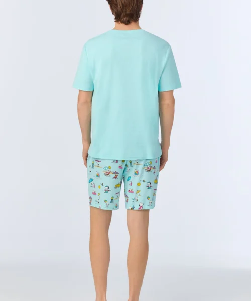 Surfside Snoopy® Men's Short Sleeve Henley Stretch Jersey Boxer PJ Set -Bedheadpjs Pajama Shop 04 BHM160103PE 1248B SURFSIDE SNOOPY 316 3
