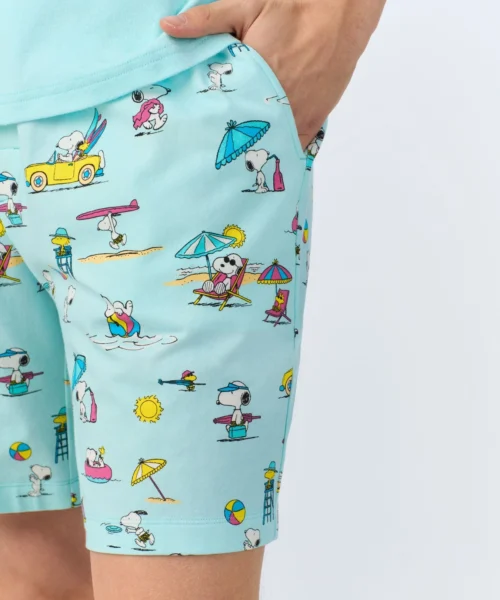 Surfside Snoopy® Men's Short Sleeve Henley Stretch Jersey Boxer PJ Set -Bedheadpjs Pajama Shop 04 BHM160103PE 1248B SURFSIDE SNOOPY 325 4