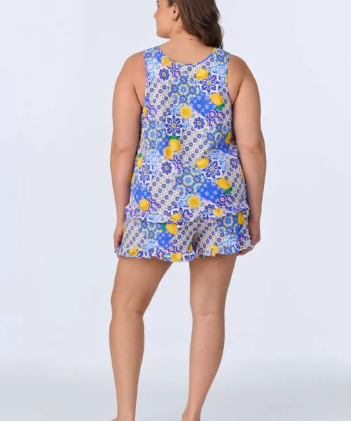 Majolica Ruffle Tank Stretch Jersey Shorty PJ Set 9 Majolica Ruffle Tank Stretch Jersey Shorty PJ Set -Bedheadpjs Pajama Shop 04 plus size BH020092 1225B MAJOLICA 094 3