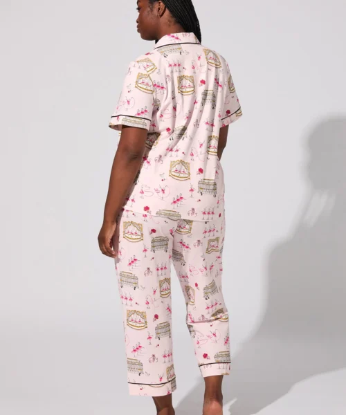 Swan Lake Short Sleeve Classic Stretch Jersey Cropped PJ Set -Bedheadpjs Pajama Shop 04 plus size BH270115 2828B SWAN LAKE 013 3