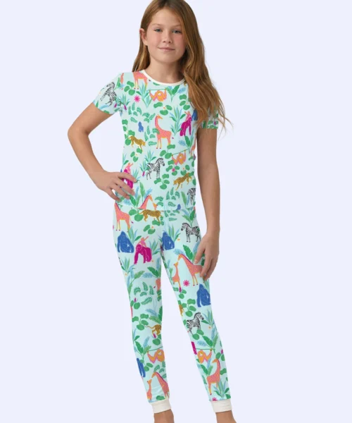 Bedhead X Bronwyn Newport Jungle Boogie Short Sleeve Stretch Jersey Kids PJ Set