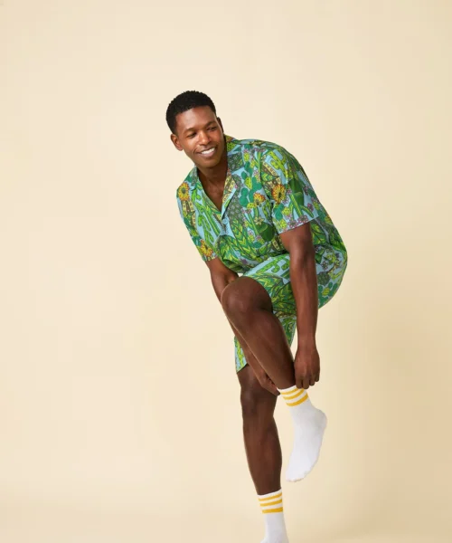 BedHead X Mr. Turk Cactus Men's Sleeve Notch Woven Cotton Poplin Boxer PJ Set