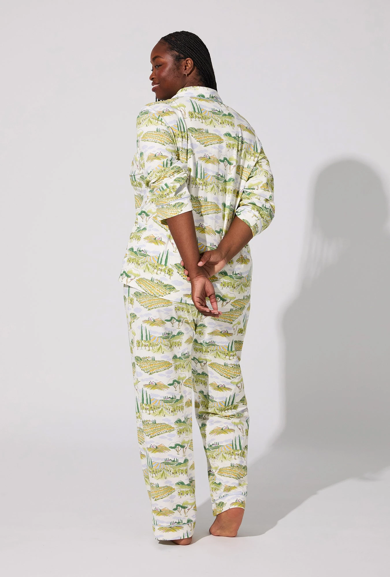 Wine Country Long Sleeve Classic Stretch Jersey PJ Set - Image 6