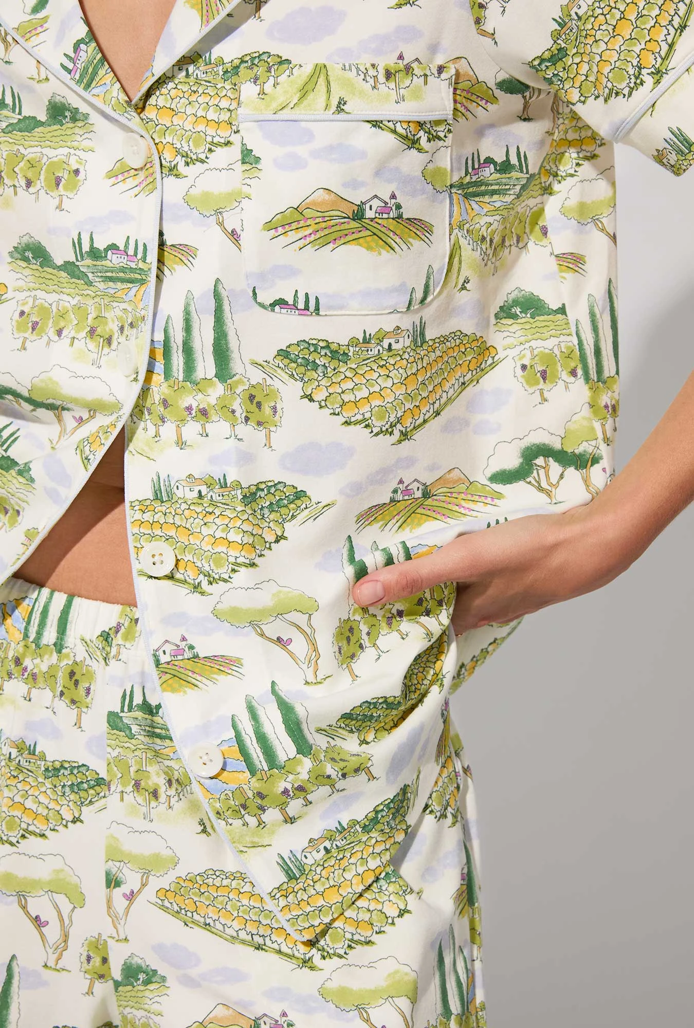 Wine Country Short Sleeve Classic Shorty Stretch Jersey PJ Set 2 Wine Country Short Sleeve Classic Shorty Stretch Jersey PJ Set - Image 2