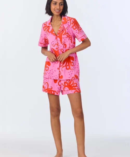 Sea Dreamers Short Sleeve Classic Shorty Stretch Jersey PJ Set