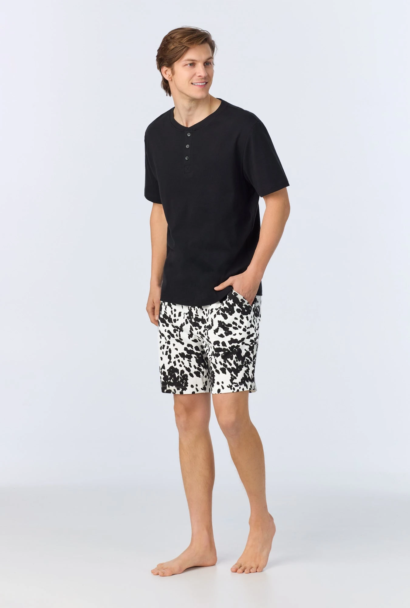 Wild Pony Men's Short Sleeve Henley Stretch Jersey Boxer PJ Set 3 Wild Pony Men's Short Sleeve Henley Stretch Jersey Boxer PJ Set - Image 3