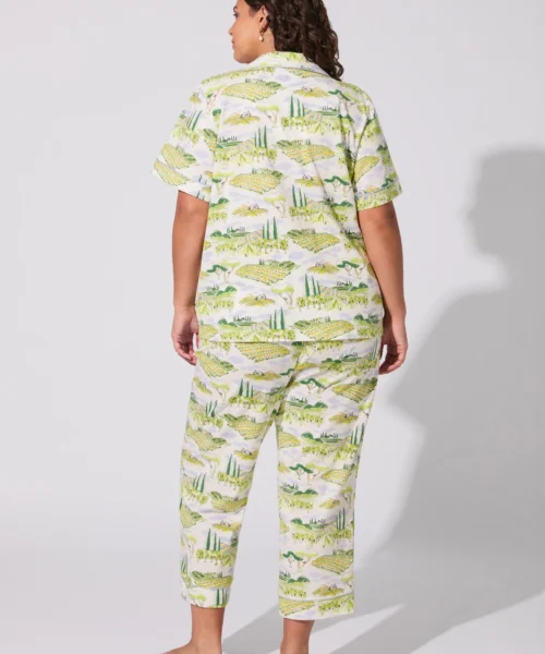 Wine Country Short Sleeve Classic Stretch Jersey Cropped PJ Set 12 Wine Country Short Sleeve Classic Stretch Jersey Cropped PJ Set -Bedheadpjs Pajama Shop 07 plus size BH270115 1285B WINE COUNTRY 016 3