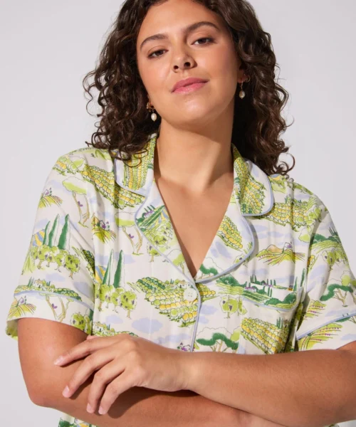 Wine Country Short Sleeve Classic Stretch Jersey Cropped PJ Set 13 Wine Country Short Sleeve Classic Stretch Jersey Cropped PJ Set -Bedheadpjs Pajama Shop 07 plus size BH270115 1285B WINE COUNTRY 023 4