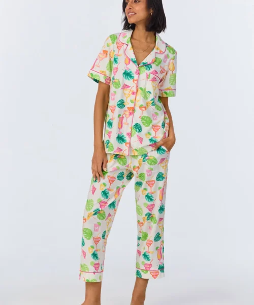 Vacation Libations Short Sleeve Classic Stretch Jersey Cropped PJ Set 8 Vacation Libations Short Sleeve Classic Stretch Jersey Cropped PJ Set -Bedheadpjs Pajama Shop 09 BH270095 1242B VACATION LIBATIONS 300 2
