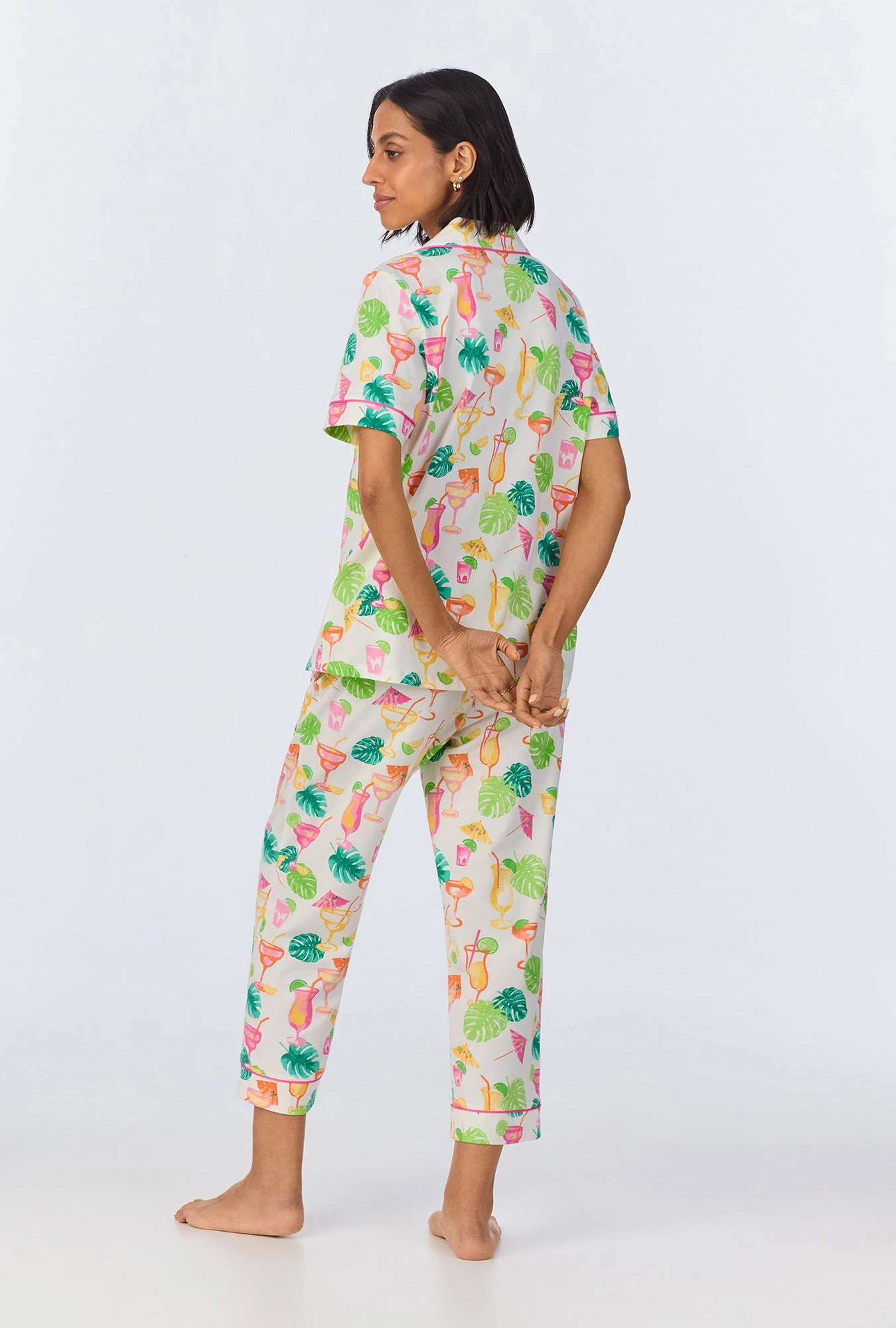 Vacation Libations Short Sleeve Classic Stretch Jersey Cropped PJ Set 4 Vacation Libations Short Sleeve Classic Stretch Jersey Cropped PJ Set - Image 4