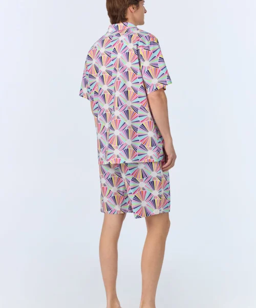 BedHead X Mr. Turk Fanfare Men's Short Sleeve Notch Woven Cotton Poplin Boxer PJ Set -Bedheadpjs Pajama Shop 09 BHM400111 1269B FANFARE 223 3