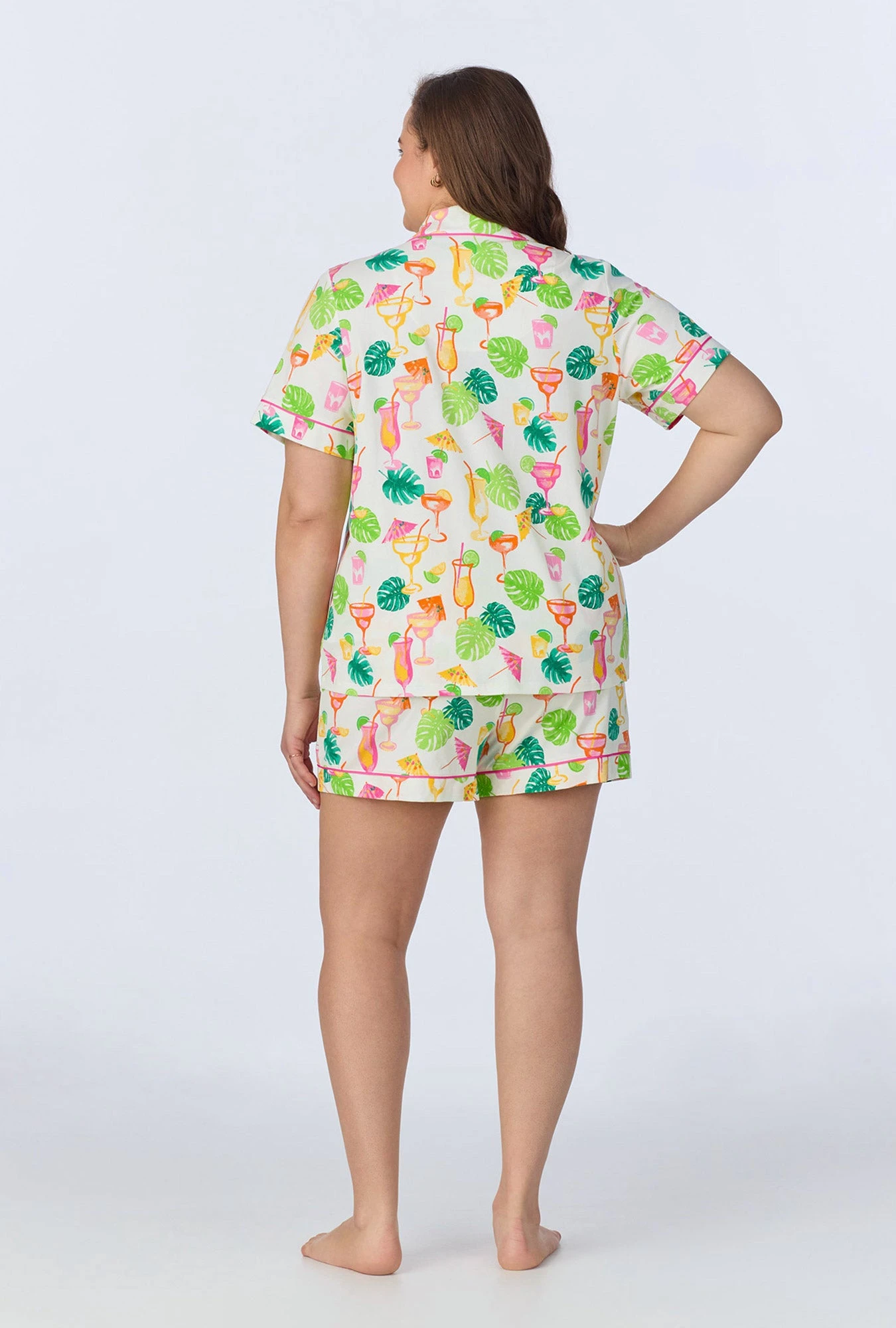 Vacation Libations Short Sleeve Classic Shorty Stretch Jersey PJ Set - Image 6