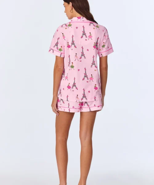 Tres Chic Short Sleeve Classic Shorty Stretch Jersey PJ Set 8 Tres Chic Short Sleeve Classic Shorty Stretch Jersey PJ Set -Bedheadpjs Pajama Shop 10 BH240080 1214B TRES CHIC 355 3