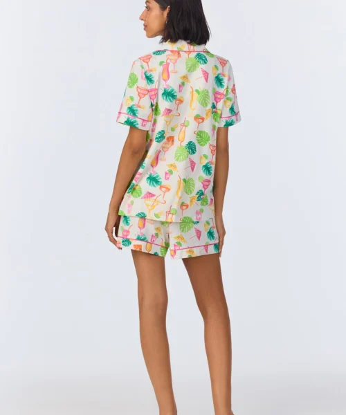 Vacation Libations Short Sleeve Classic Shorty Stretch Jersey PJ Set -Bedheadpjs Pajama Shop 10 BH240095 1242B VACATION LIBATIONS 330 3