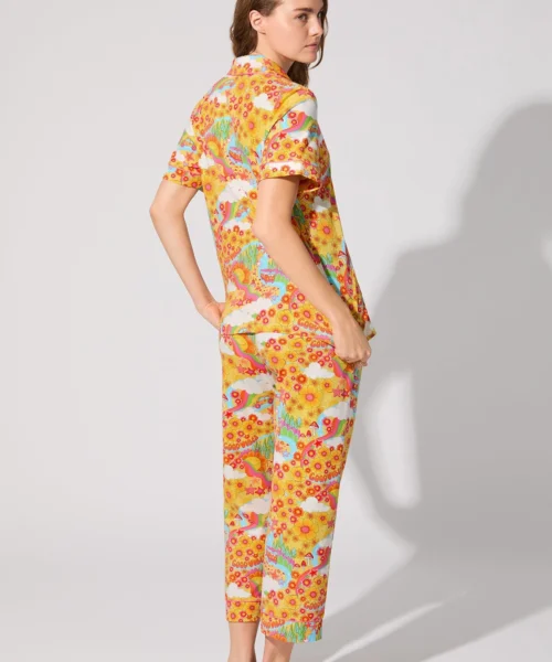 Good Vibes Short Sleeve Classic Stretch Jersey Cropped PJ Set 9 Good Vibes Short Sleeve Classic Stretch Jersey Cropped PJ Set -Bedheadpjs Pajama Shop 10 BH270115 1292B GOOD VIBES 399 3