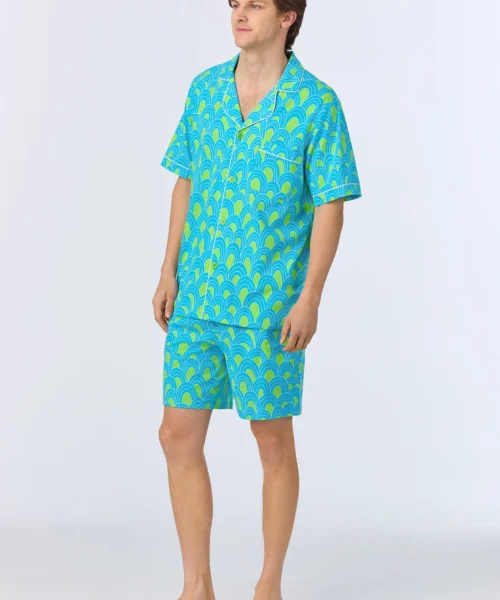 BedHead X Mr. Turk Geo Arches Men's Short Sleeve Notch Stretch Jersey Boxer PJ Set 6 BedHead X Mr. Turk Geo Arches Men's Short Sleeve Notch Stretch Jersey Boxer PJ Set -Bedheadpjs Pajama Shop 10 BHM240112 1271B GEO ARCHES 423 2