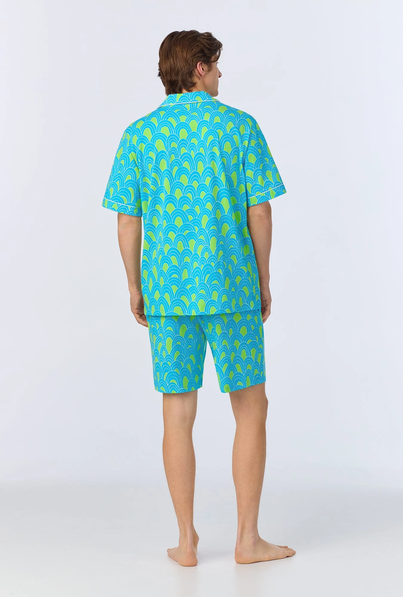 BedHead X Mr. Turk Geo Arches Men's Short Sleeve Notch Stretch Jersey Boxer PJ Set 4 BedHead X Mr. Turk Geo Arches Men's Short Sleeve Notch Stretch Jersey Boxer PJ Set - Image 4