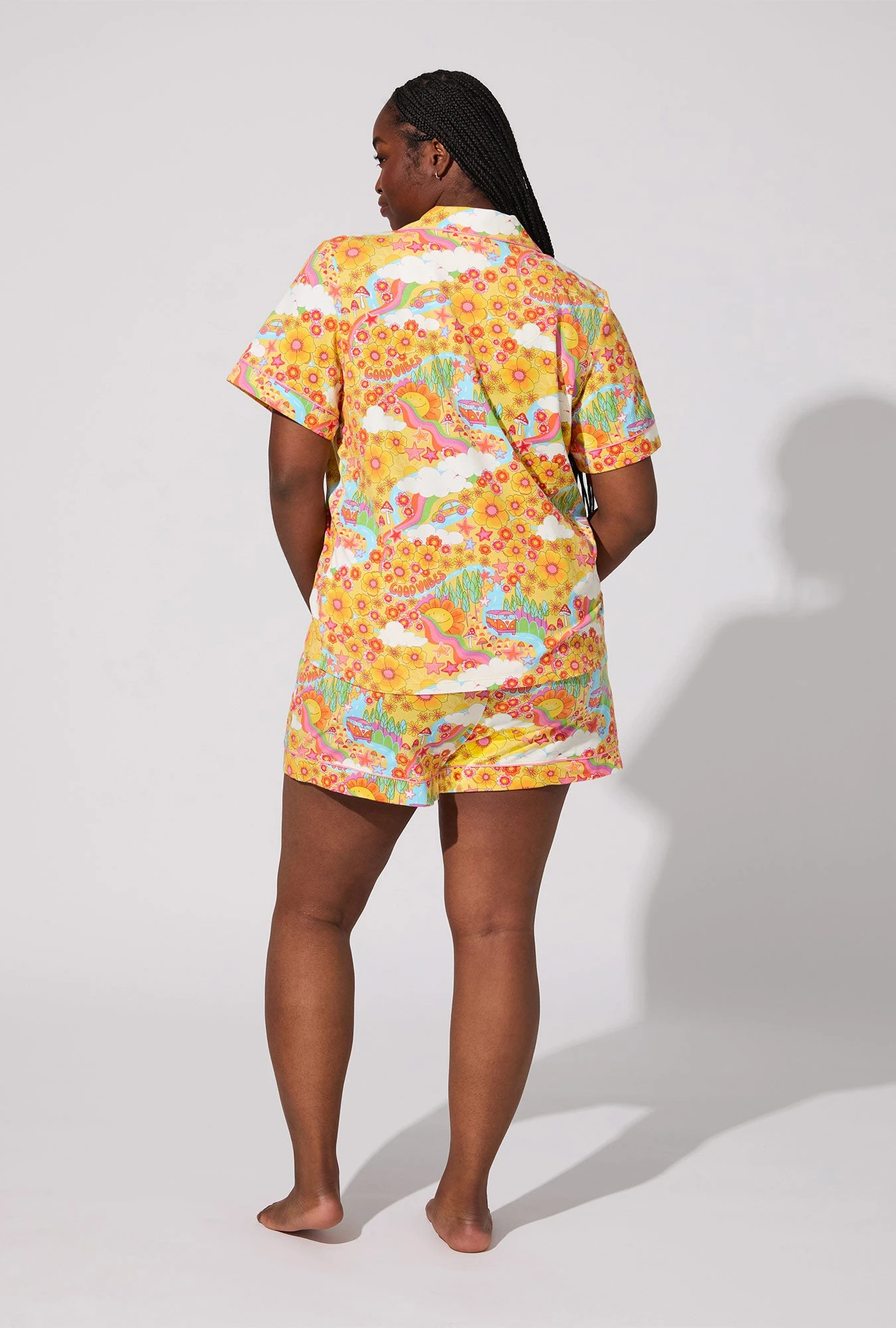 Good Vibes Short Sleeve Classic Shorty Stretch Jersey PJ Set - Image 7