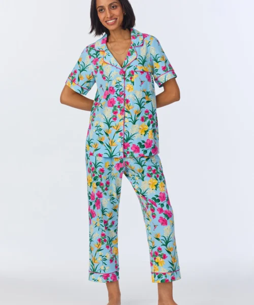 Tropical Paradise Short Sleeve Classic Stretch Jersey Cropped PJ Set