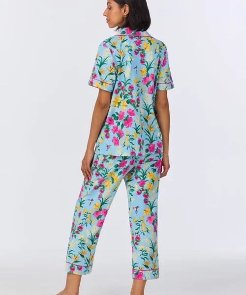 Tropical Paradise Short Sleeve Classic Stretch Jersey Cropped PJ Set -Bedheadpjs Pajama Shop 12 BH270095 1249B TROPICAL PARADISE 396 3