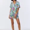 Tropical Paradise Short Sleeve Classic Shorty Stretch Jersey PJ Set
