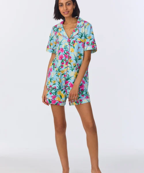 Tropical Paradise Short Sleeve Classic Shorty Stretch Jersey PJ Set