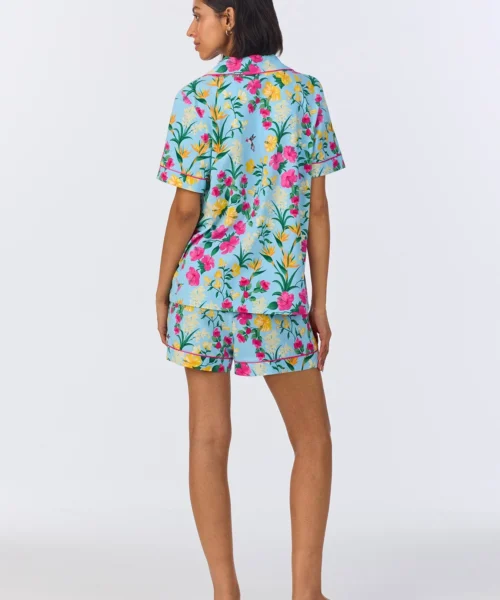 Tropical Paradise Short Sleeve Classic Shorty Stretch Jersey PJ Set -Bedheadpjs Pajama Shop 13 BH240095 1249B TROPICAL PARADISE 438 3