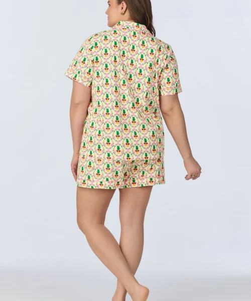Pinacoolada Short Sleeve Classic Shorty Stretch Jersey PJ Set -Bedheadpjs Pajama Shop 14 plus size BH240095 1238B PINACOOLADA 113 3
