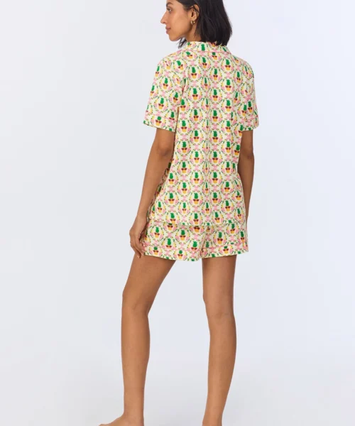 Pinacoolada Short Sleeve Classic Shorty Stretch Jersey PJ Set -Bedheadpjs Pajama Shop 15 BH240095 1238B PINACOOLADA 487 3