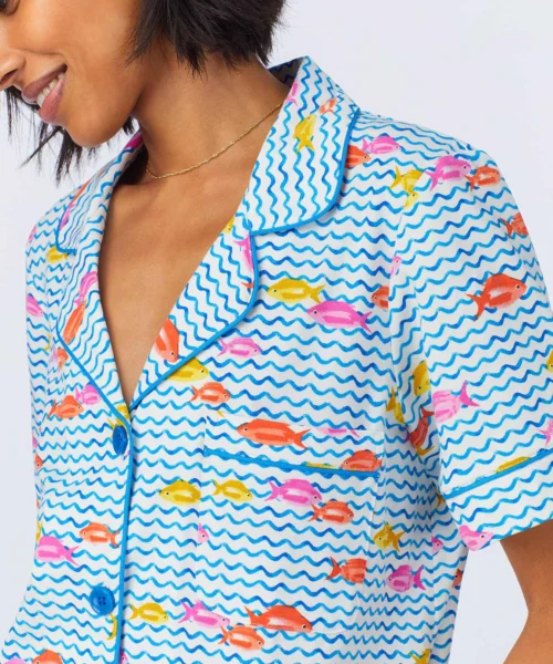 Marina Grande Short Sleeve Classic Stretch Jersey Cropped PJ Set